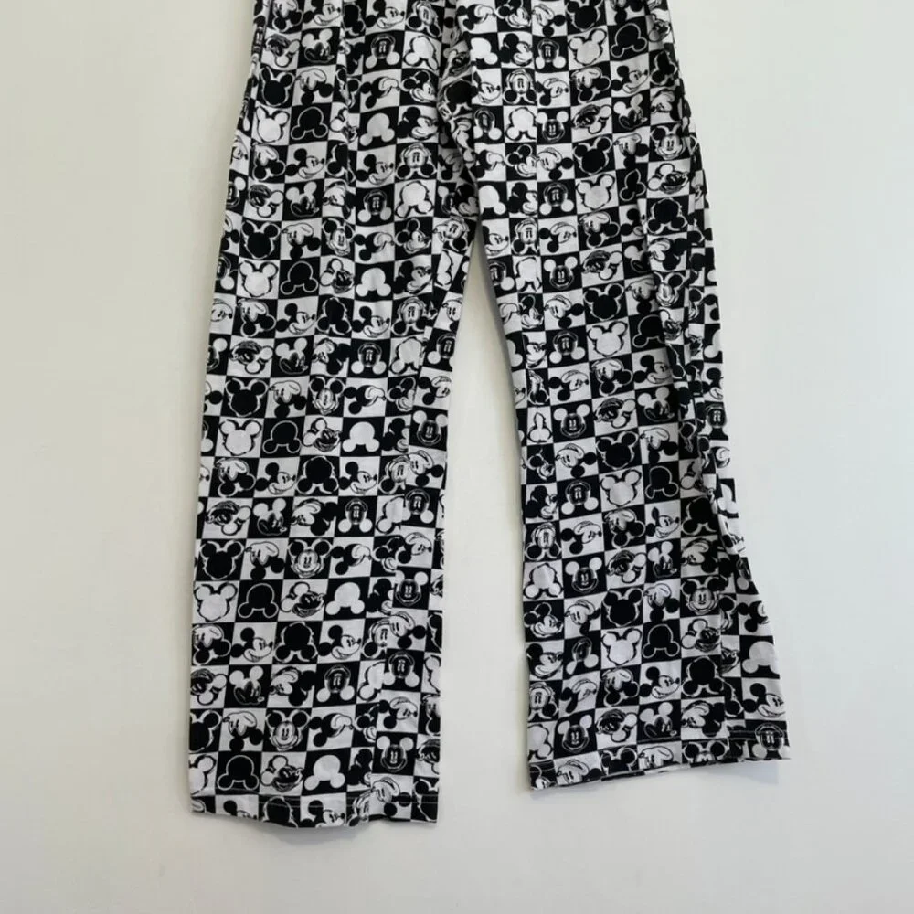 DISNEY x JERRY LEIGH Mickey Mouse Checker Print Lounge Pajama Pant Checkered JRS - Picture 4 of 16